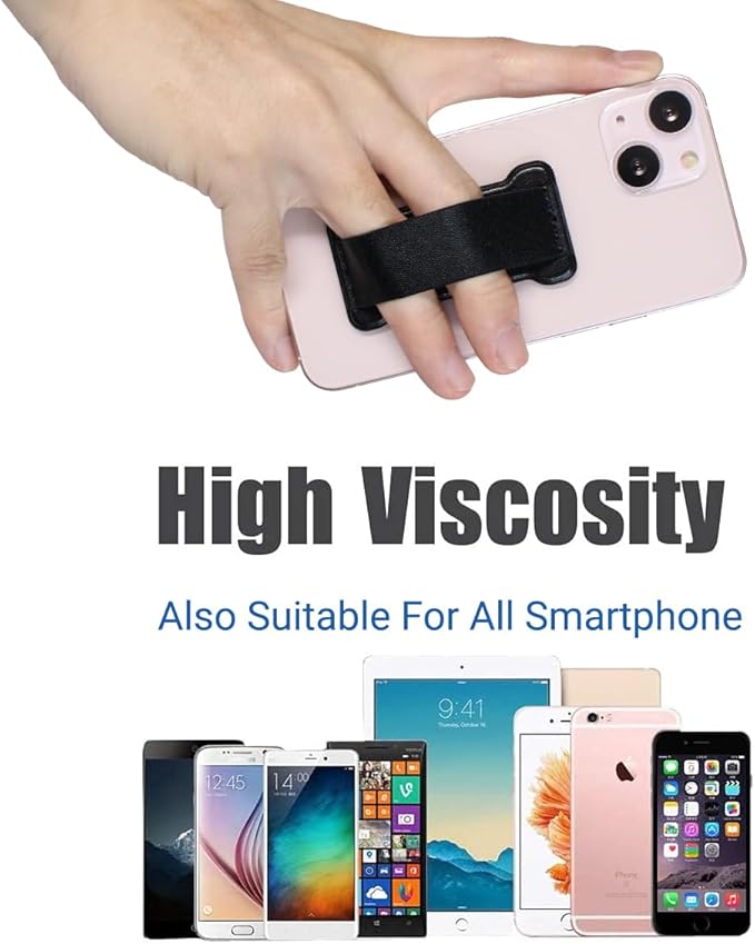Phone Grip Strap Holder for Hand, Universal Finger Strap Phone Holder, Finger Selfie Grip Compatible with Most Smartphones (Deep Purple) -2PC