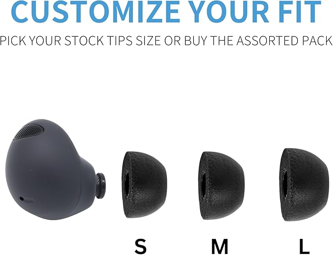 Comply TrueGrip | Premium Memory Foam Replacement Earbud Tips for Samsung Galaxy Buds2 Pro | Enhanced Comfort, Secure Fit, Superior Noise Isolation, Cleaning Tool | Black, Small (3 Pairs)
