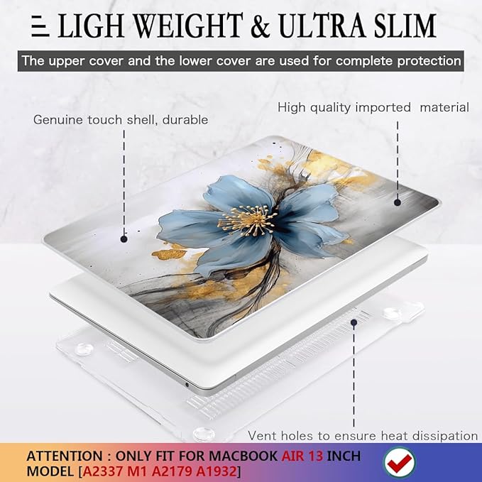 CISSOOK Compatible with MacBook Air 13 inch Case M1 2021-2018 Release Model - Image 4