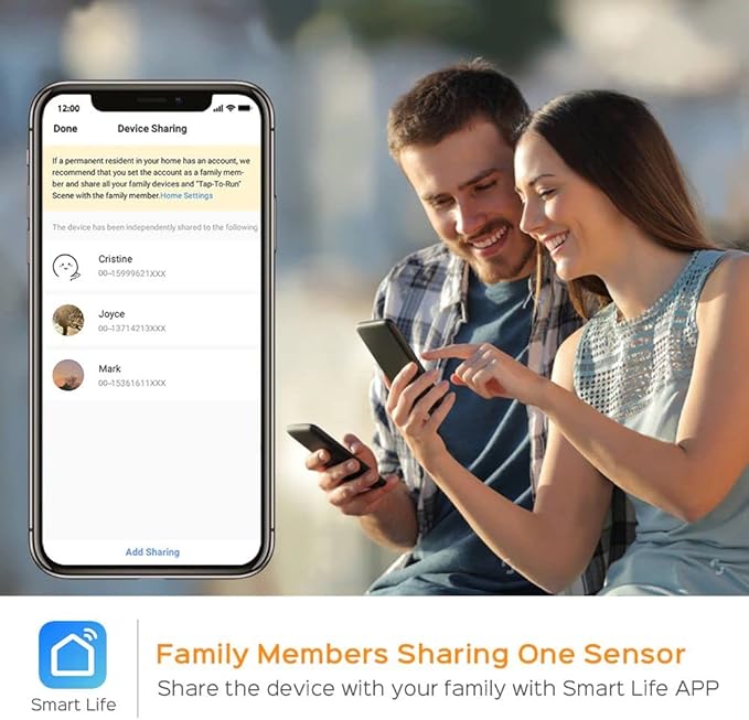 EVERSECU Tuya Smart WiFi Door Sensor Open/Close Detector App Notification Battery Operated, Compatible with Amazon Alexa, Google Assistant, No Need Hub (4pcs)