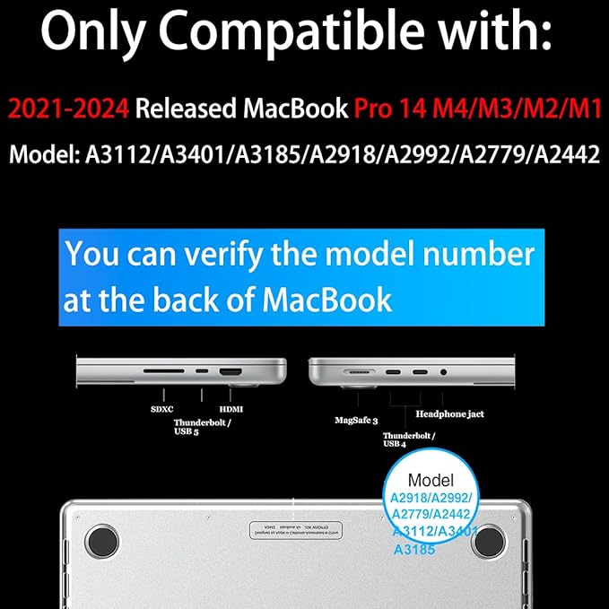 Teryeefi Case for MacBook Pro 14 inch 2024 2023 2021 M4 A3112 A3401 A3185 M3 - Image 2