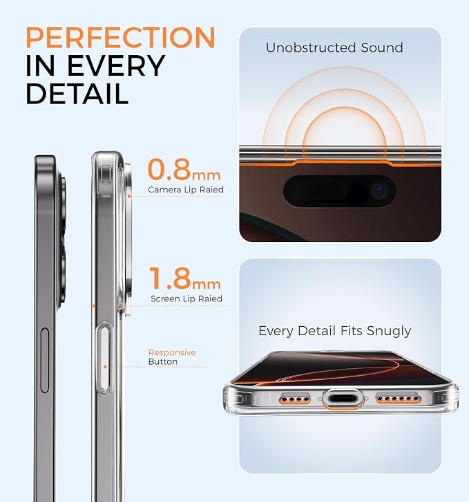 MAGIC JOHN 360° Rotatable Magnetic Invisible Stand for iPhone 16 Plus Case [Camera Control Button] [Compatible with MagSafe] 16FT Shockproof for iPhone 16 Plus Case 6.7'' with Kickstand, Clear
