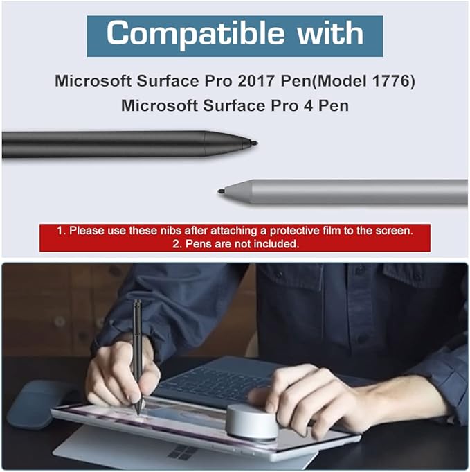 MoKo Pen Tip Compatible with Surface Pen, Pack of 5 HB Original Pen Tips, Stylus Pen Tips, Replacement Tip, Stylus Pen Compatible with Surface Pro 2017 Pen (Model 1776) / Surface Pro 4 Pen