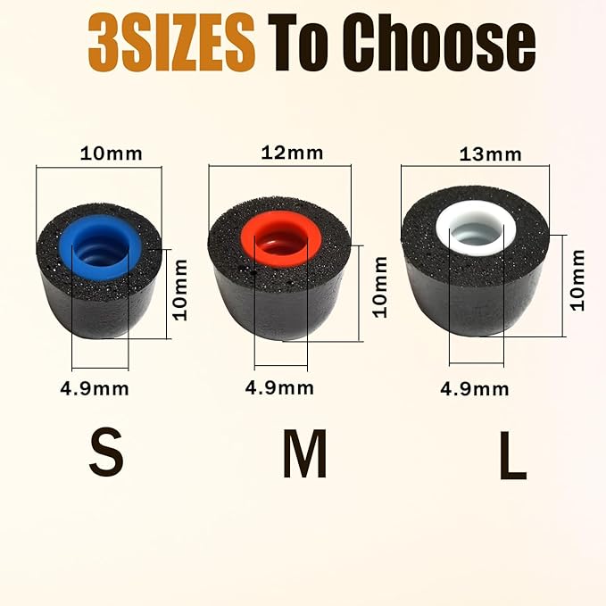 Memory Foam Tips Earbuds Tips Replacement Ear Tips Noise Reduction Anti-Slip - Image 5
