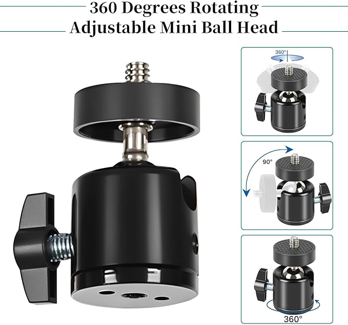 5Pcs Trail Camera Tree Mount, 1/4" x 20 Screw 360° Rotatable Interface Screw Mounting Bracket for Trail Cameras, Security Camera Holder, Hunting Accessories for Game Cam Solar Panels, etc.