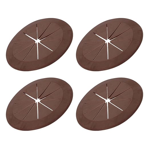 PATIKIL Desk Grommet 2-3/8", 4 Pcs Round Cable Grommet Cord Hole Cover with Adhesive Tape Flexible Table Wire Organizer for Office Home Table Countertop, Deep Brown