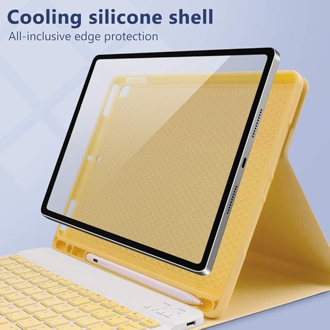 AnMengXinLing Lovely Keyboard Case for iPad 9th/8th/7th Generation with Mouse,Case for iPad9 iPad8 iPad7 10.2 inch with Pencil Holder and Deatachable Keyboard Mouse, Teal