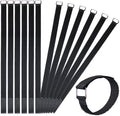 24 inch Hook and Loop Cable Strap - Reusable Fastening Strap - 12 PACK 1 inch Wide Nylon Cable Cinch Wrap