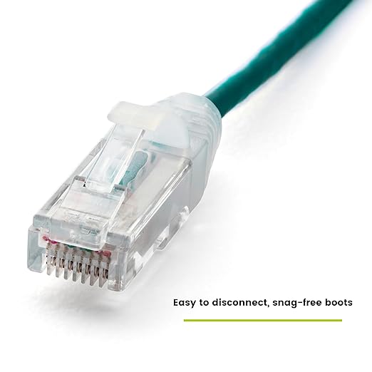 TRUECABLE Cat6 Component Rated Patch Cable, Unshielded (U/UTP), 3ft, Green, 28AWG Solid Copper, Snagless 10G High-Speed Ethernet Cable, PoE++ 4PPoE 100W, UL Listed, RoHS-3, 5 Pack