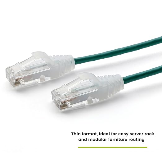 TRUECABLE Cat6 Component Rated Patch Cable, Unshielded (U/UTP), 7ft, Green, 28AWG Solid Copper, Snagless 10G High-Speed Ethernet Cable, PoE++ 4PPoE 100W, UL Listed, RoHS-3, 5 Pack