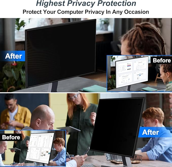 [2-Pack] 27 Inch Privacy Screen for Monitor Computer Screen Privacy Filter for 16:9 Widescreen Monitor Desktop PC Monitor Privacy Film Monitor Privacy Shield and Anti-Glare Protector