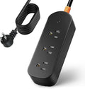 3-Outlet 10ft Extension Cord - Weatherproof Outdoor Power Strip, Mountable Small Power Strip for Home, Outdoor, Travel