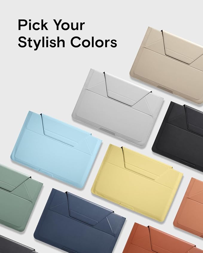 MOFT Laptop Carry Sleeve, 2-in-1 Laptop Bag & Stand for 14" MacBook Air/Pro & Dell/HP/Lenovo/Asus, Stylish Slim Computer Sleeve Bag with Expandable Storage for Computer Accessories, Seafoam