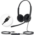 Yealink UH34 USB Headset with Mic,Stereo Wired Headphones with Noise Cancelling Microphone,Professional Work Headset VoIP Phone PC Computer Call Center Office(Ultra Light)