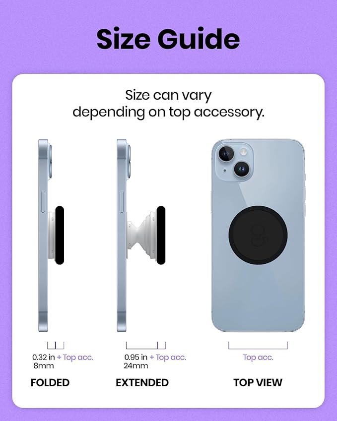 Solid Color Button Phone Grip – Minimalist Design, Durable and Lightweight, Grip and Stand for Smartphones (Hot Pink, Adhesive Type)