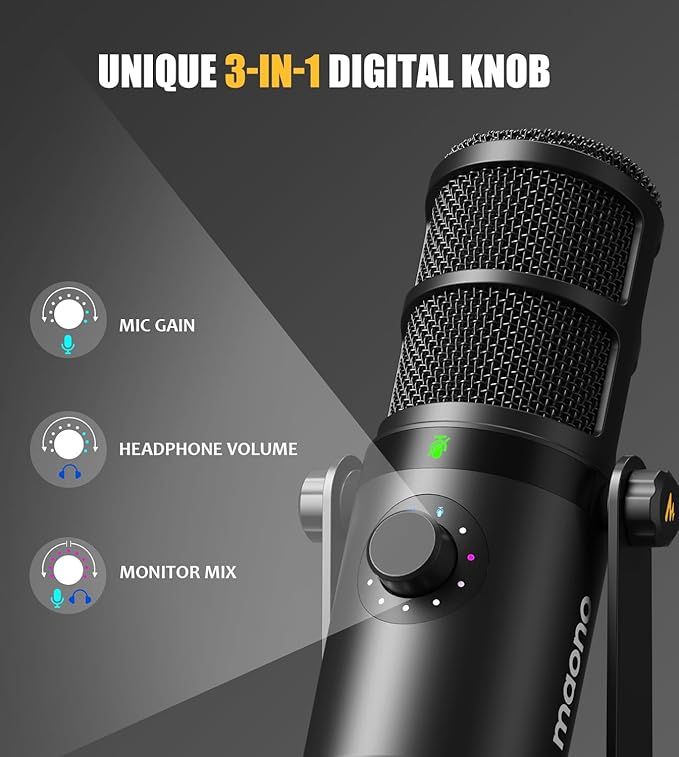 MAONO Dynamic Microphone, USB/XLR Podcast PC Microphone - Image 5