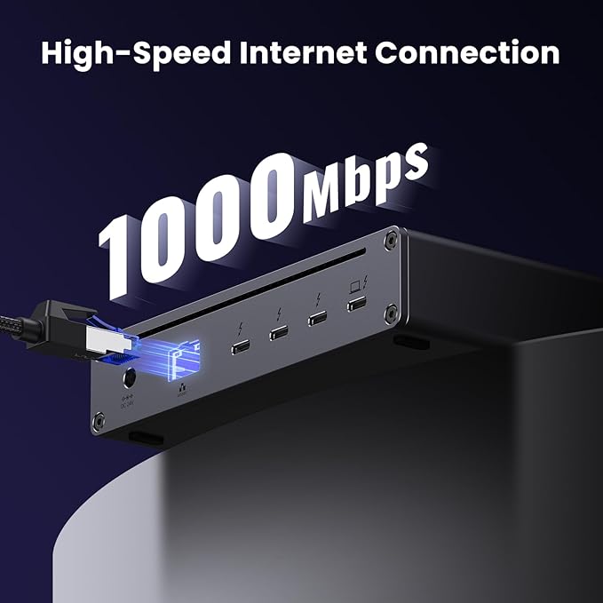 UGREEN Revodok Max 208 Thunderbolt 4 Dock 8-in-1 40Gbps TB4 Hub 3 x TB 4 Dual 4K@60Hz or Single 8K Display, 85W Charging, Gigabit Ethernet, 3 x USB A 3.2 for Mac M1/M2/M3/M4 Pro/Max