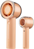 Bluefeel Portable Handheld Turbo Fan, 5-Speed Mini Personal Fan with Adjustable Turbo Mode, 16H Max Cooling Time, and 3000mAh USB Rechargeable Battery for Travel/Outdoor/Home/Office (Peach Pink)