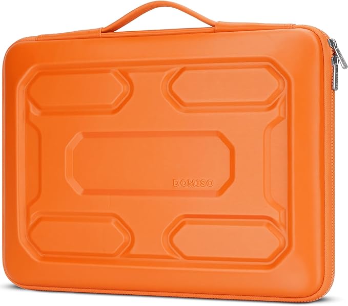 DOMISO 17 inch Laptop Sleeve with Handle Shockproof Waterproof EVA Protective Case for 17.3" ZBook Fury 17.3 G8/MSI GS73VR Stealth Pro/HP Envy 17/LG Gram 17"/ROG Strix GL702VS, Orange