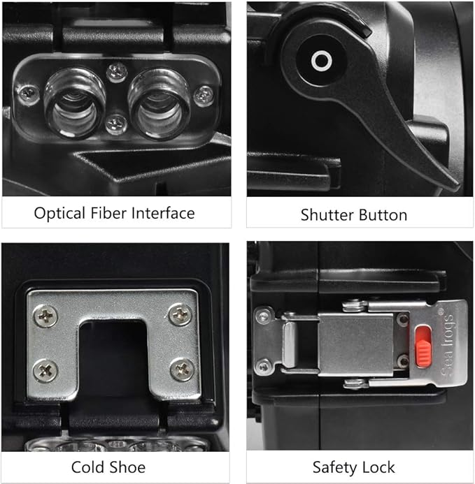 Sea frogs Underwater Camera Case Compatible with Canon EOS M6 Mark II 15-45MM 18-55MM IPX8 40m/130ft Maximum Diving Depth Waterproof Camera Housing for Diving, Surfing, Rowing, Skiing