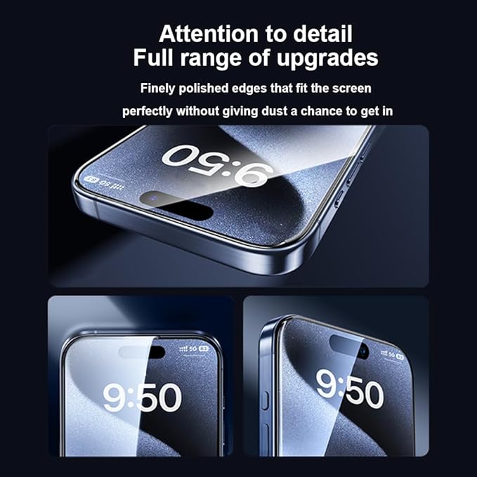 OneFish Screen Protector for Iphone 14 Pro, HD Clarity Tempered Glass Film 9H+ Hardness, with Hassle-Free Installation Frame, Dust-Free Bubble-Free Anti-Fingerprint, 2Pack