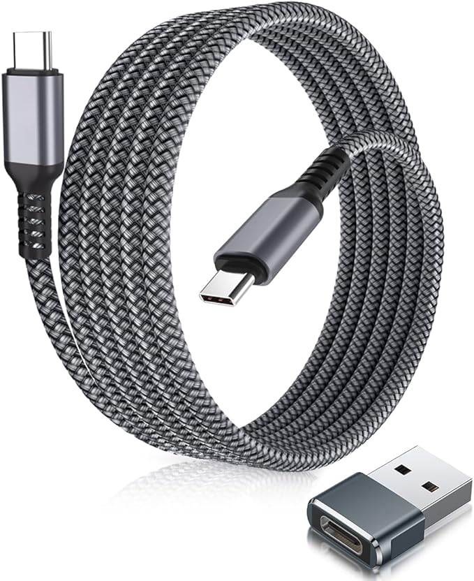 Elebase USB C to C 100W Charging Cable 6.6FT with Type A Car Adapter,Fast PD Charger Cord for iPhone 16 15 Pro Max Plus,Airpods 4,Samsung Galaxy S23 S24 Flip Fold 5,Ultra,A53 A54,MacBook Mac,iPad 9 10