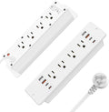 HHSOET 16 in 1 Recessed Power Strip Flat Plug, 30W Fast Charging Furniture Outlet with USB, Conference Recessed Surge Protection with 8 AC Plugs, 4 USB Ports 4 USB-C, 10ft Power Cord.(White)