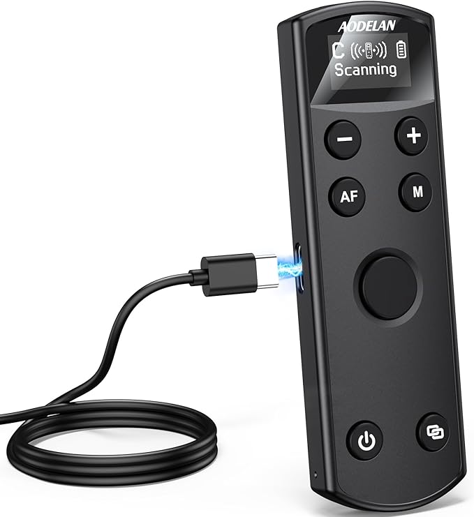 for Canon Rechargeable Wireless Shutter Release,Camera Remote Control with OLED Screen for Canon EOS RP, EOS R, R5, R6, M50, M50 II, 6D Mark II, 77D, 850D, 800D, Rebel T7i, T8i; Replaces BR-E1