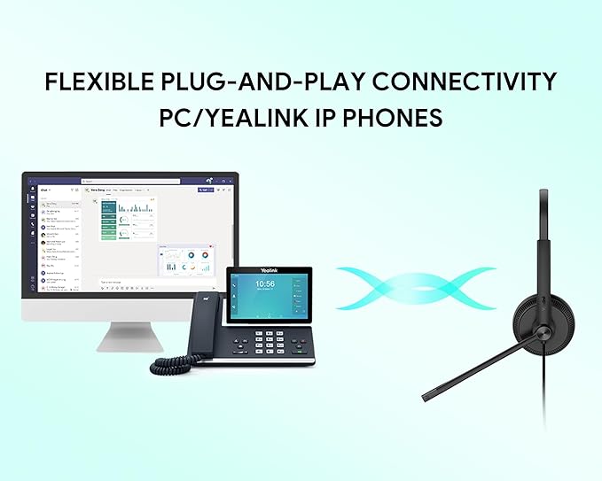 UH34 USB Headset with Microphone for PC Laptop,Wired Headset,On-Ear Headphones with Noise-Cancelling Microphone UH34 Dual UC