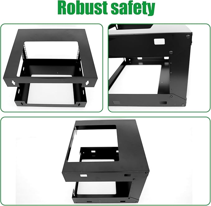 12U Wall Mount Open Frame 19 Inch Server Equipment Rack Wall Mountable Heavy Duty Design - Holds All Networking & AV Gear - Open Frame Includes 2 1U 12in Vented Shelves & Mounting screws(WALL RACK12U)