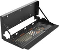 Flip Down Keyboard Tray Wall-Mount - 24 Inch Computer Keyboard and Mouse Platform Tray, Space Saving Design, Mouse Pad and Wrist Pad Included, Holds Up to 22 lbs, Black