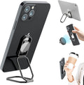 Phone Ring Holder Finger Kickstand, Upgraded 360° Rotation Metal Phone Grip for Magnetic Car Mount Foldable Cell Phone Stand Compatible with Most Smartphones