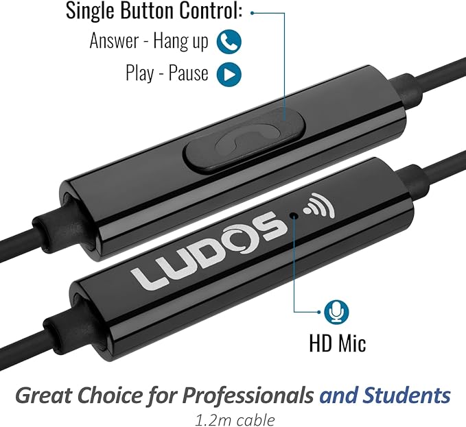 LUDOS Ultra USB C Headphones for iPhone 16 15 Pro Max Plus iPad Pro, 5 Years Warranty, Magnetic USB-C Earbuds for Samsung Galaxy S24 S23 Ultra S22 S21 FE S20 A55 A54 A53, USB Type C Earphones - Grey