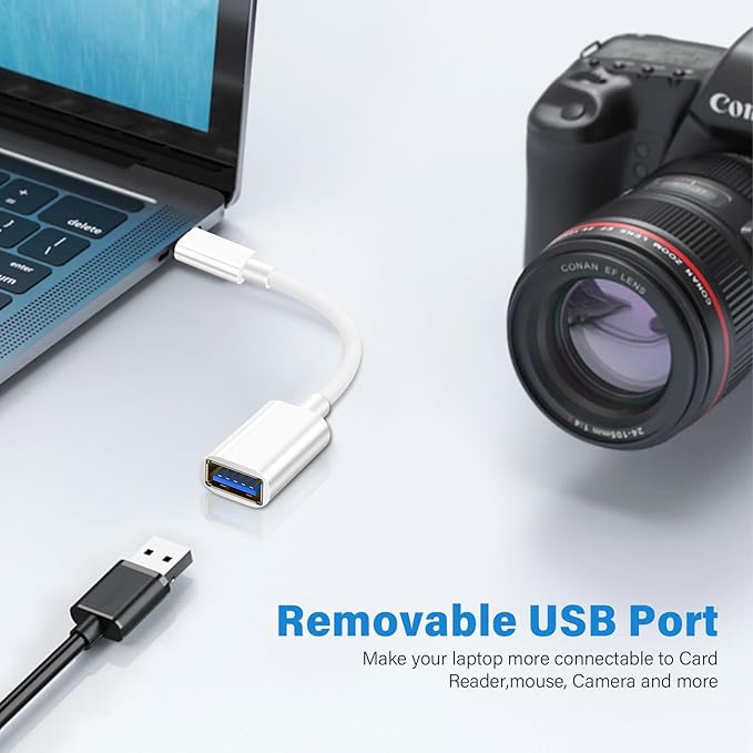 USB C Male to USB Female Adapter Cable, USB Type C to USB Adapter 2 Pack OTG Cable High Speed USB to USB C Converter Compatible with MacBook Pro/Air, iPad Pro, Samsung Notebook, Smartphone