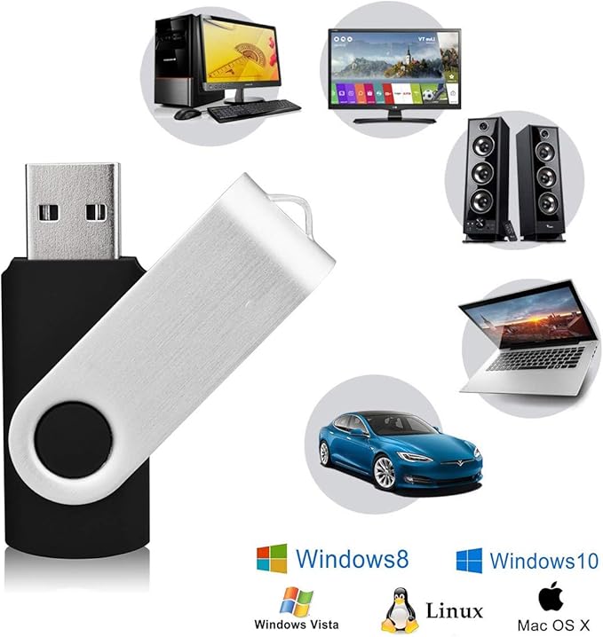16GB Flash Drive 10 Pack USB Flash Drive 16 gb KEXIN Thumb Drive Memory Stick Zip Drive USB 2.0, 5 Colors (Black, Blue, Green, White, Red)