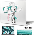 MEEgoodo Case for MacBook Air M4/M3/M2 13.6 inch 2025 2024 2022, Fit Model A3240 A3113 A2681, Compatible with MacBook Air 13 inch, Laptop Hard Shell Case with Keyboard Cover, Funny Giraffe