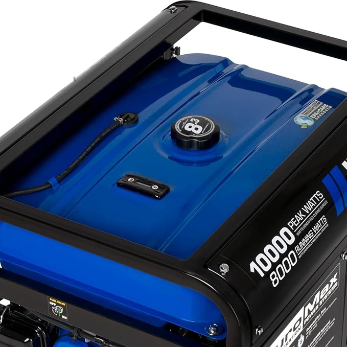 DuroMax XP10000E 10,000-Watt Gas Powered Portable Generator - Electric Start, Whole Home Backup Power, Transfer Switch Ready, RV & Emergency Ready