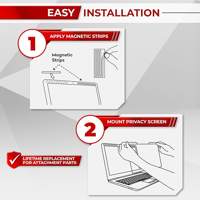 Magnetic Laptop Privacy Screen 14 Inch 16:10 - Removable Computer Privacy Filter Shield and Protector