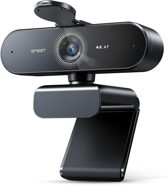 EMEET NOVA 4K Webcam for PC - Ultra 4K HD, PDAF Autofocus, Dual Noise-Cancelling Mics, 73° FOV, Auto Light Correction, USB-A, Privacy Cover, Ideal for High-End Business Meetings&Live Streaming