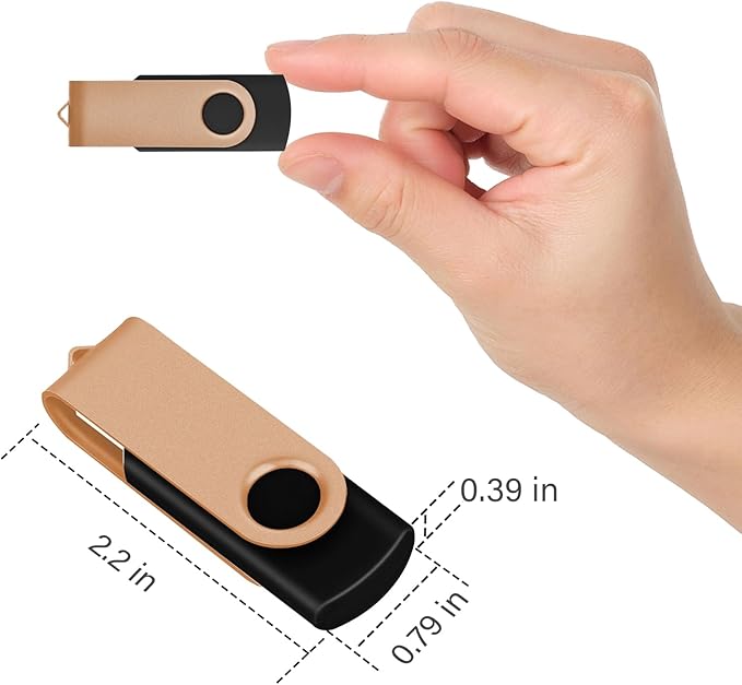 EASTBULL 2GB USB Flash Drive Bulk Thumb Drives 50 Pack with Lanyards USB 2.0 Jump Drive 2 GB Memory Sticks Zip Drive Pen Drive for Storage and Backup Gold 50PCS 2GB