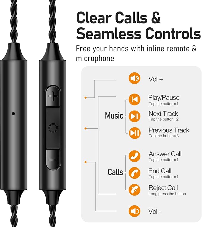 Vibes 202MC USB-C Wired Earbuds - HiFi in Ear Monitor Headphones - Noise Isolating Ear Buds w/ Mic - Clear Sound, Deep Bass & Comfort-Fit Earphones - MMCX to USBC, Silver Plated Cord, Carrying Case
