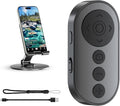 Bluetooth Camera Remote Shutter with Zoom and Camera Switch for Photo and Vlogging, Cellphone Remote Clicker for iOS & Android Smartphone, Wireless Video Scrolling with Metal Phone Stand for Tiktok