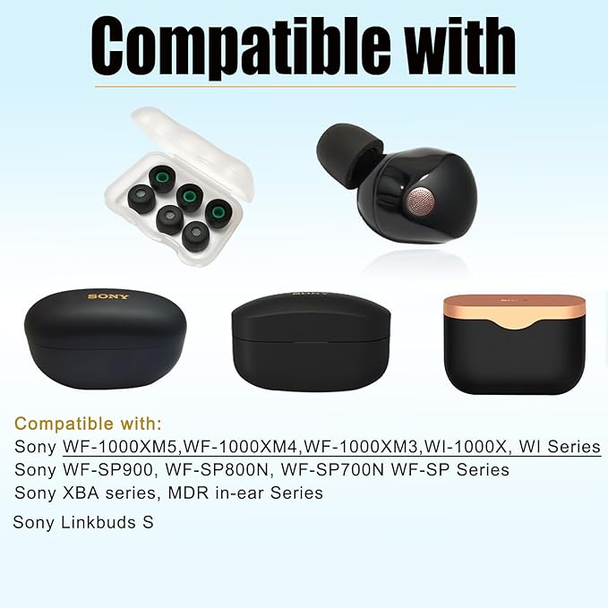 Memory Foam Ear Tips for Sony WF-1000XM5 Earbuds Tips for WF-1000XM5 WF-1000XM4 - Image 6