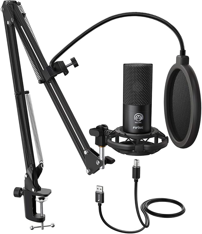 FIFINE Studio Condenser USB Microphone Computer PC Microphone Kit by FIFINE