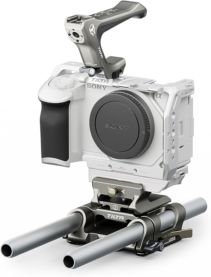 Tilta Camera Cage for ZV-E1 Pro Kit | Includes NATO Top Handle, Cooling System, Rod, LWS Baseplate | Cold Shoe, NATO Rail, M3 and 1/4""-20 Threads Mounts | Silver