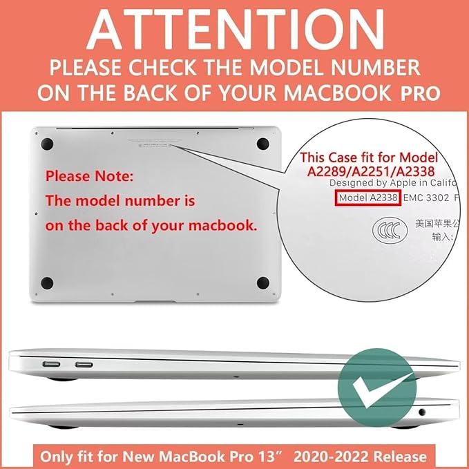 CISSOOK Compatible with MacBook Pro 13 inch 2025-2020 Release Model M2 M1 Chip A2338 A2251 A2289 with Touch Bar, Plastic Hard Shell Case&Keyboard Cover&Screen Protector, Retro Golden Floral