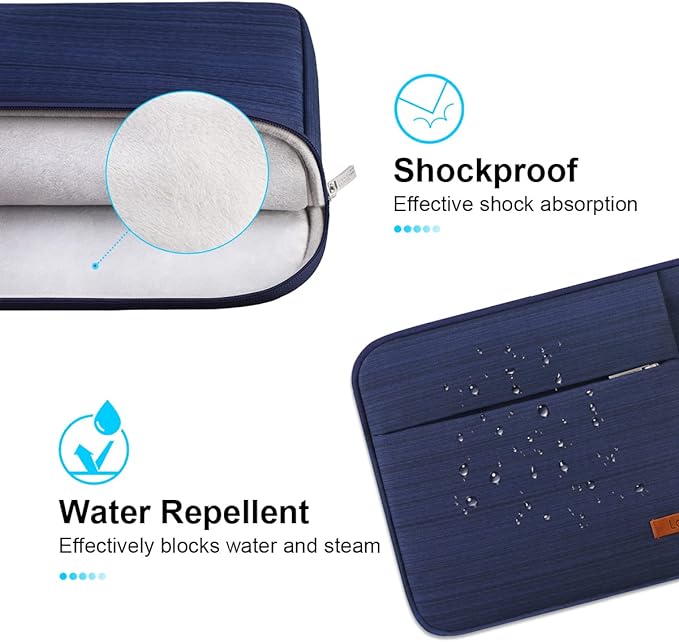 Lacdo 14 Inch Laptop Sleeve Case Computer Bag for HP Lenovo Dell ASUS Acer Chromebook 14 / HP Stream 14 / Dell Inspiron 14 / Lenovo IdeaPad 14 / Acer Spin 3 / ASUS ZenBook 14, Water-Resistant, Blue