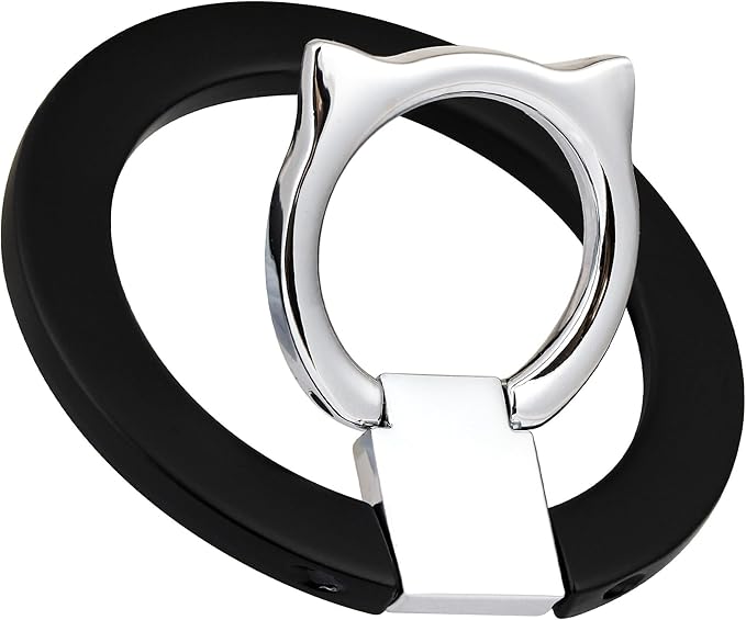 Magnetic Phone Grip for MagSafe, EI Sonador Magnet Phone Ring Holder, Removable, Compatible with iPhone 14 Plus 13 12 Pro Max Mini (Black)