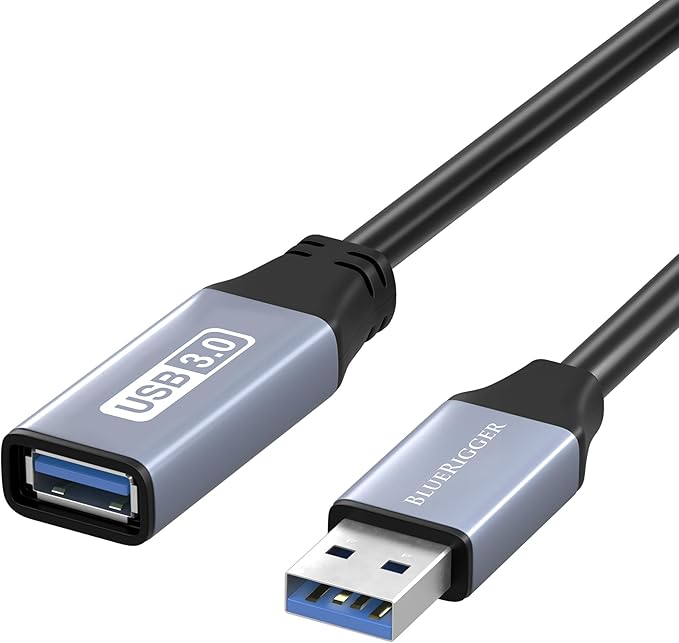 BlueRigger USB 3.0 Extension Cable (6FT, 5 Gbps, Type A Male to Female Adapter Cord) - Long USB Repeater Extender for VR Headset, Printer, Hard Drive, Flash Drive, Keyboard, Mouse, Xbox