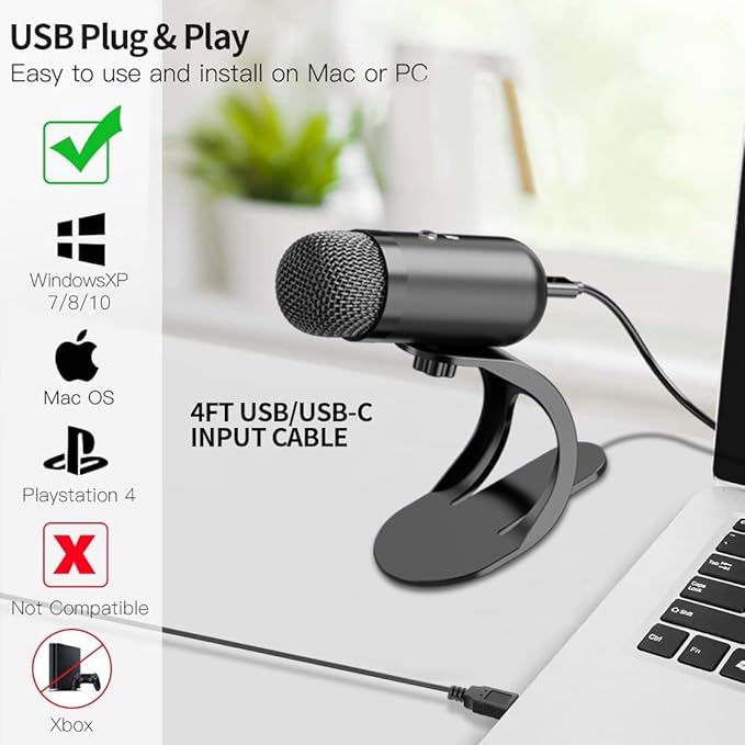 LIANGSTAR USB Computer Microphone, Podcast Mic Desktop - Image 7